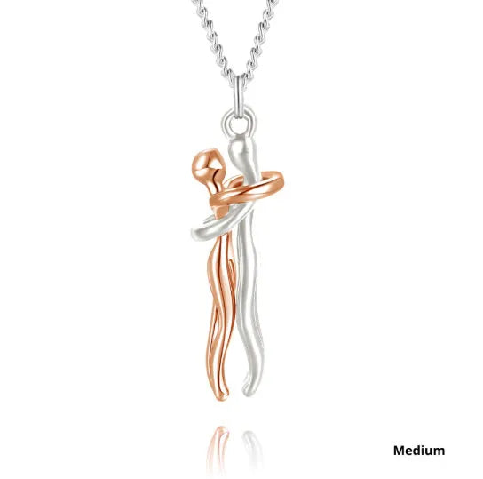 Copper collarbone pendant necklace with electroplated finish