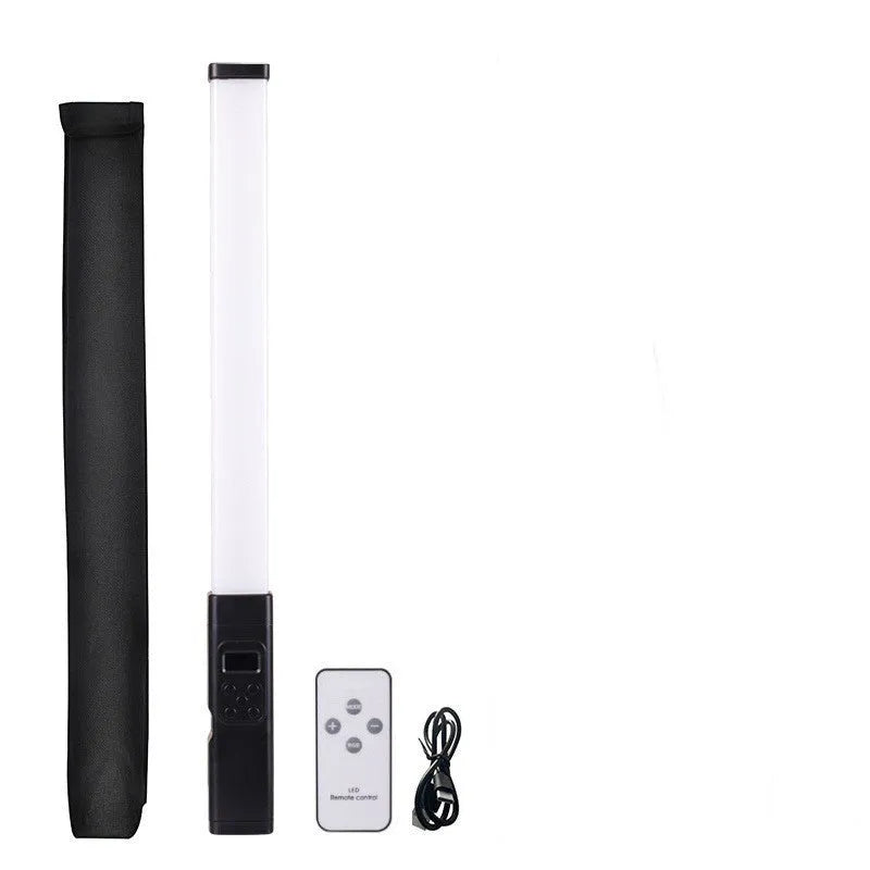 Handheld LED photography fill light stick with adjustable colour temperature and RGB lighting modes