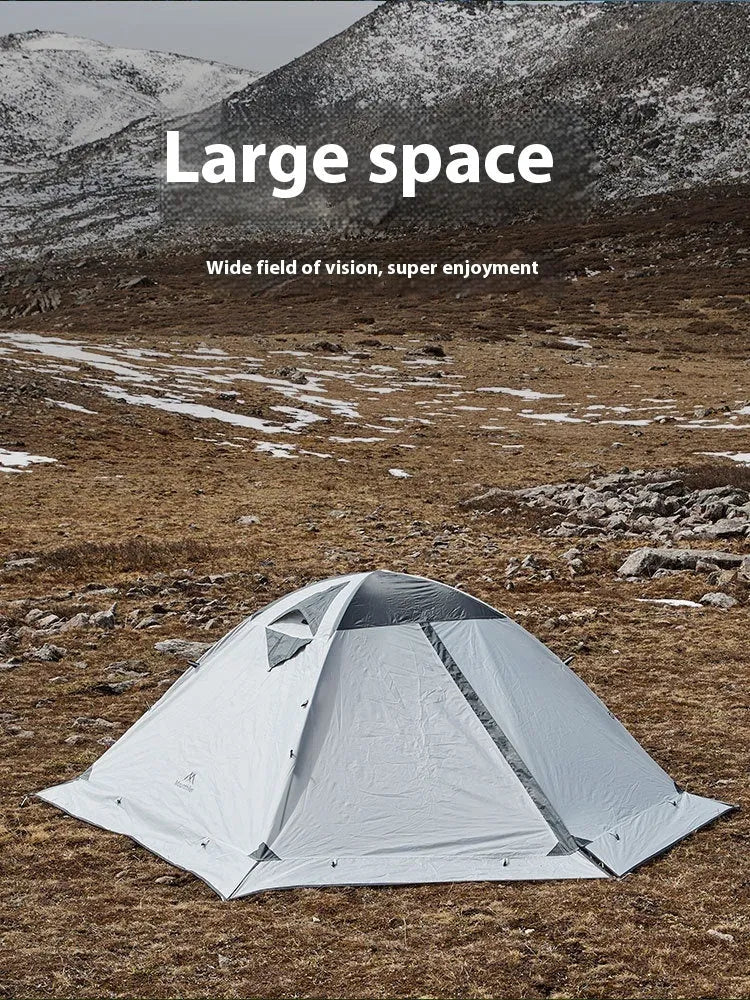 Camping rainproof sun protection portable storage tent 210D polyester checked cloth double 210x140x110cm wind resistance level 5-6 Moonlight White