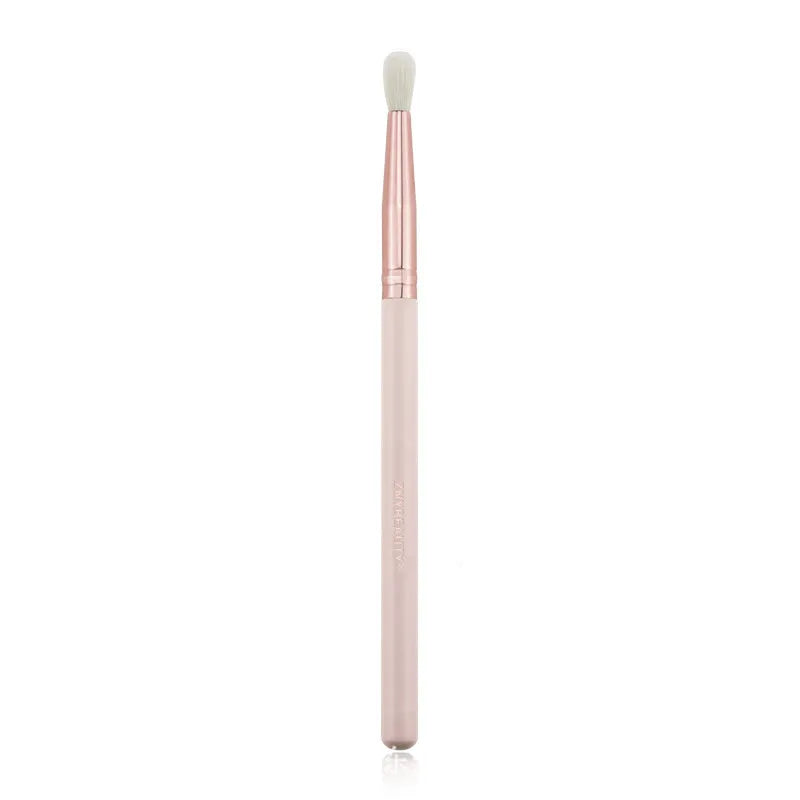 26-piece pink professional makeup brush set with wooden handles and wool bristles for face application