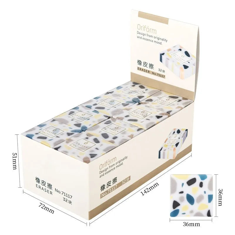 Super clean traceless eraser with brick-shaped modelling for student stationery use