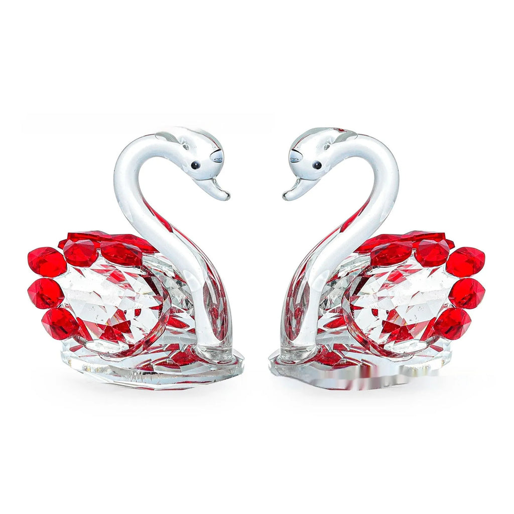 Crystal swan ornament white crystal modern simplicity animal decoration for desktop or counter