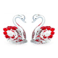 Crystal swan ornament white crystal modern simplicity animal decoration for desktop or counter