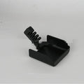 Yellow and black plastic beach phone sunshade holder with a clip for outdoor use.