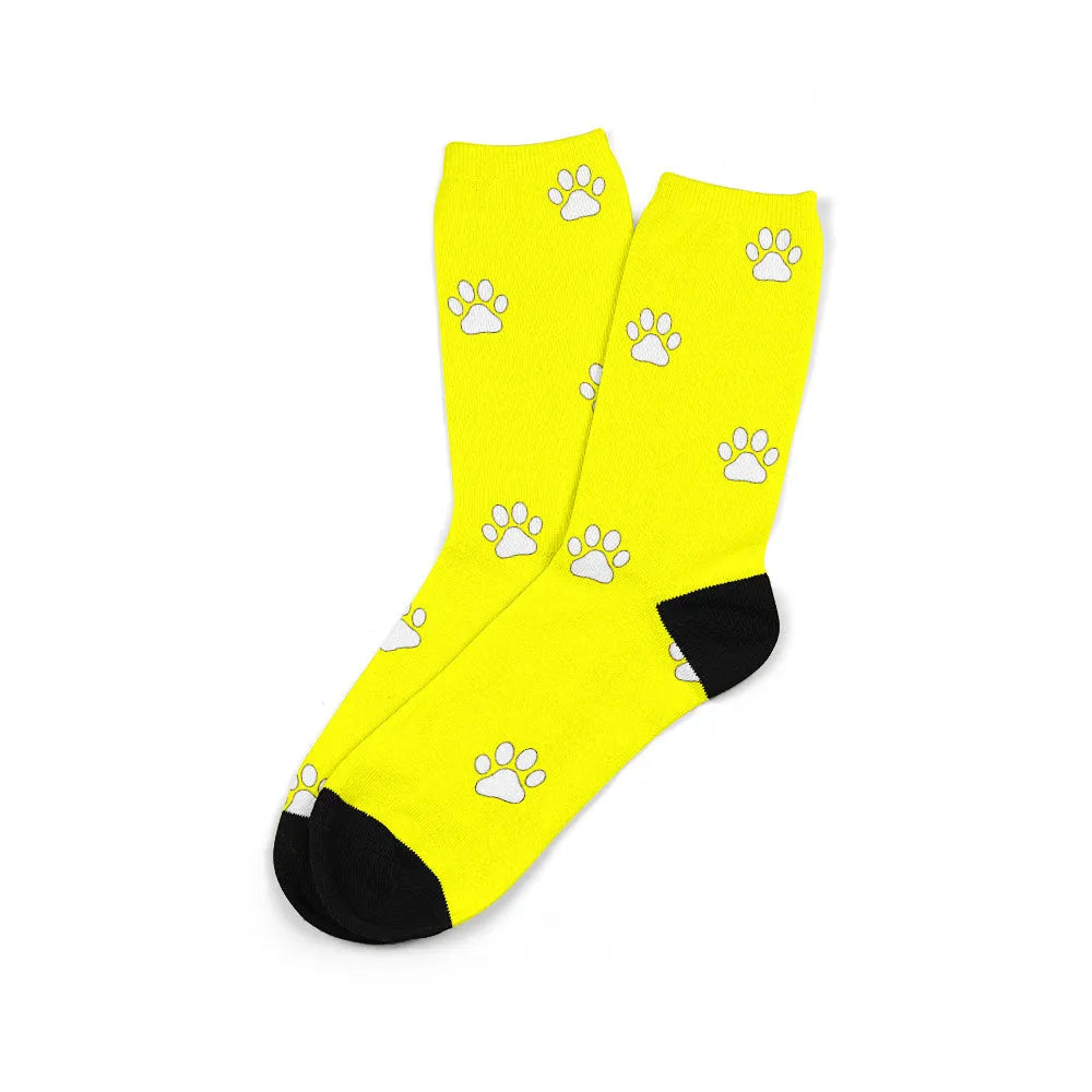 Personalised mid-calf tube socks with custom graphic printing in multiple colours