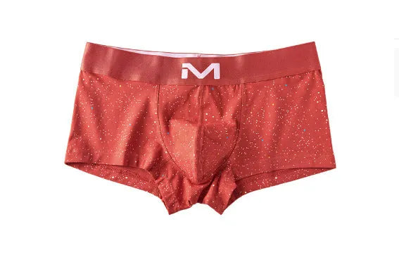 Men's cotton low-waist boxer shorts in starry sky black, breathable summer underwear