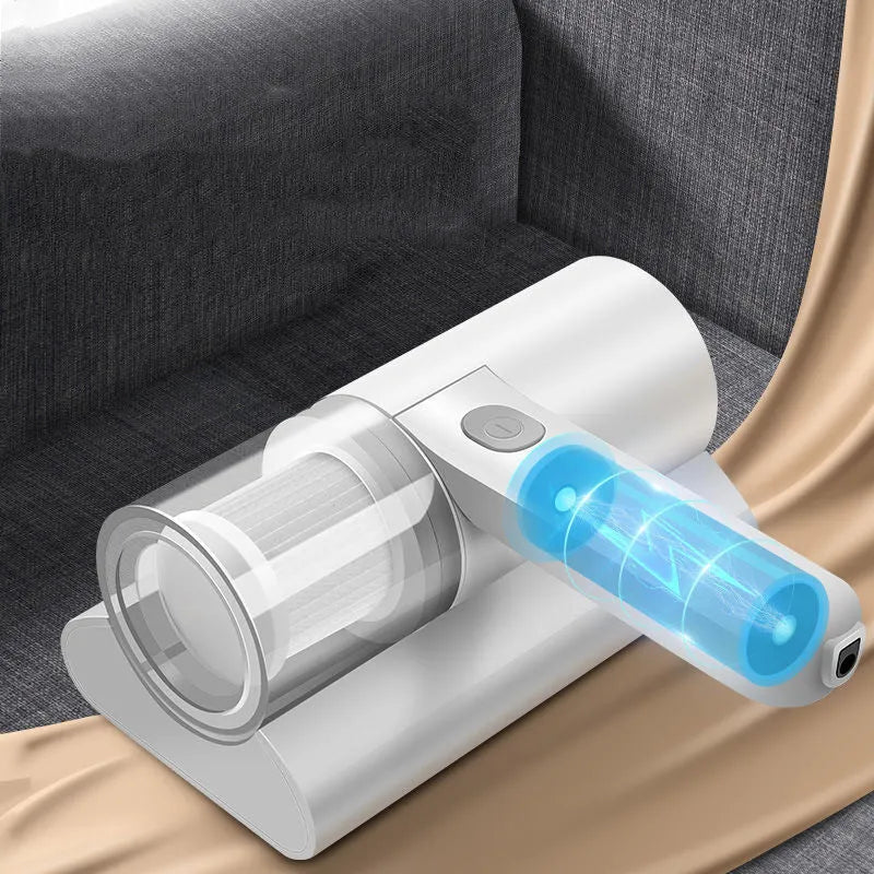 White wireless mite removal instrument with UV sterilization and 300W vacuum for household bed cleaning