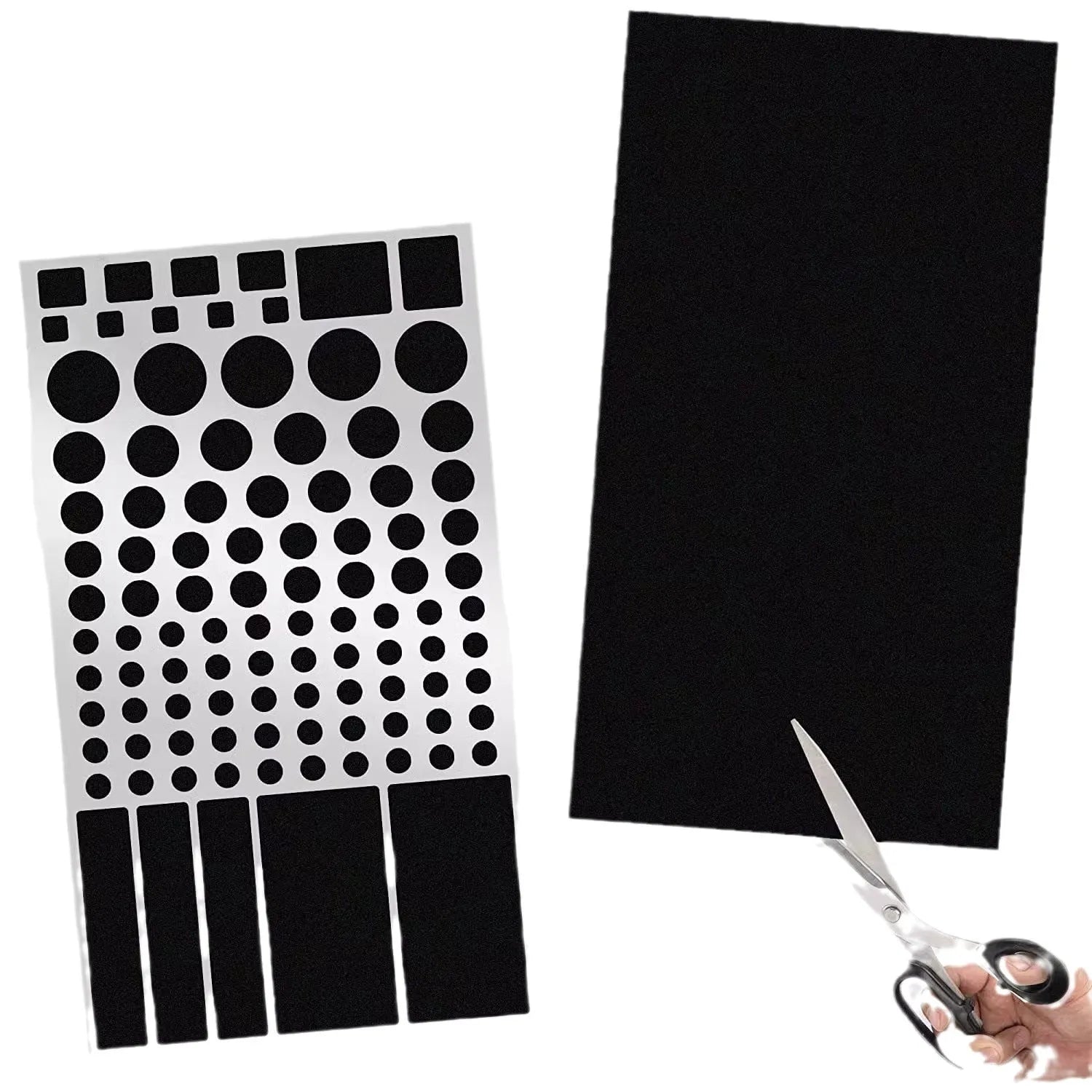Black adhesive light shading sticker for covering air conditioner LED indicator light.