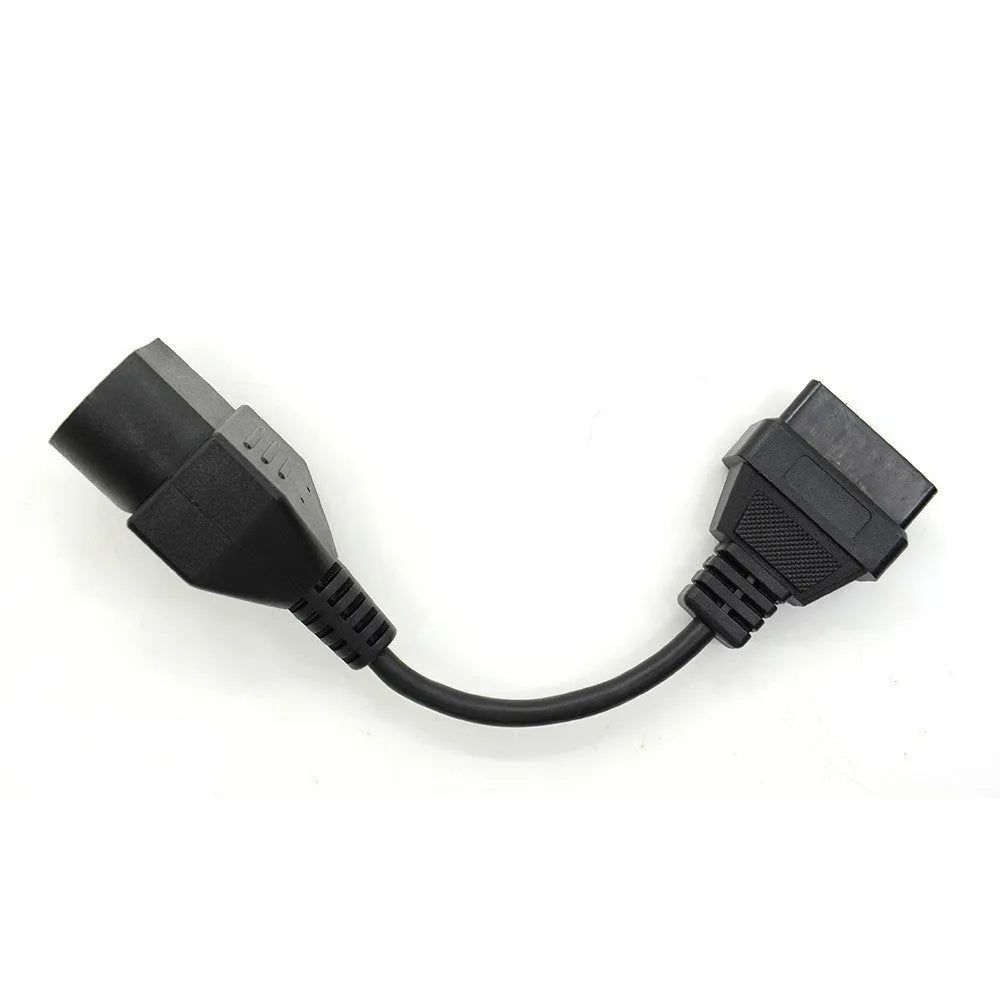 Mazda 17-pin to OBDII 16-pin diagnostic cable adapter in black PVC