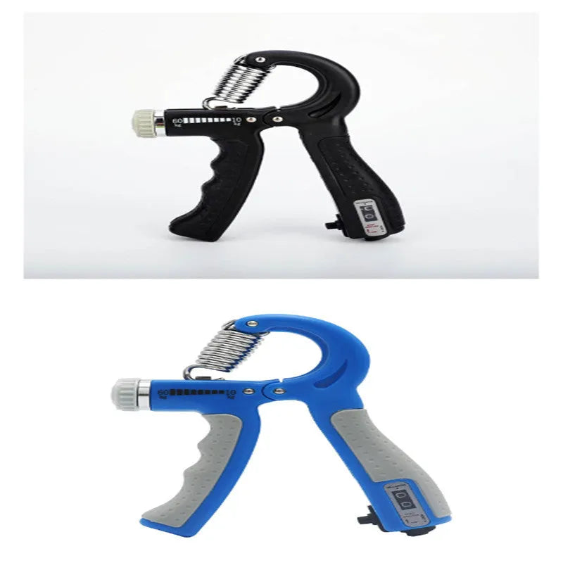Adjustable hand grip with mechanical counter, ABS and stainless steel, 16cm x 12cm