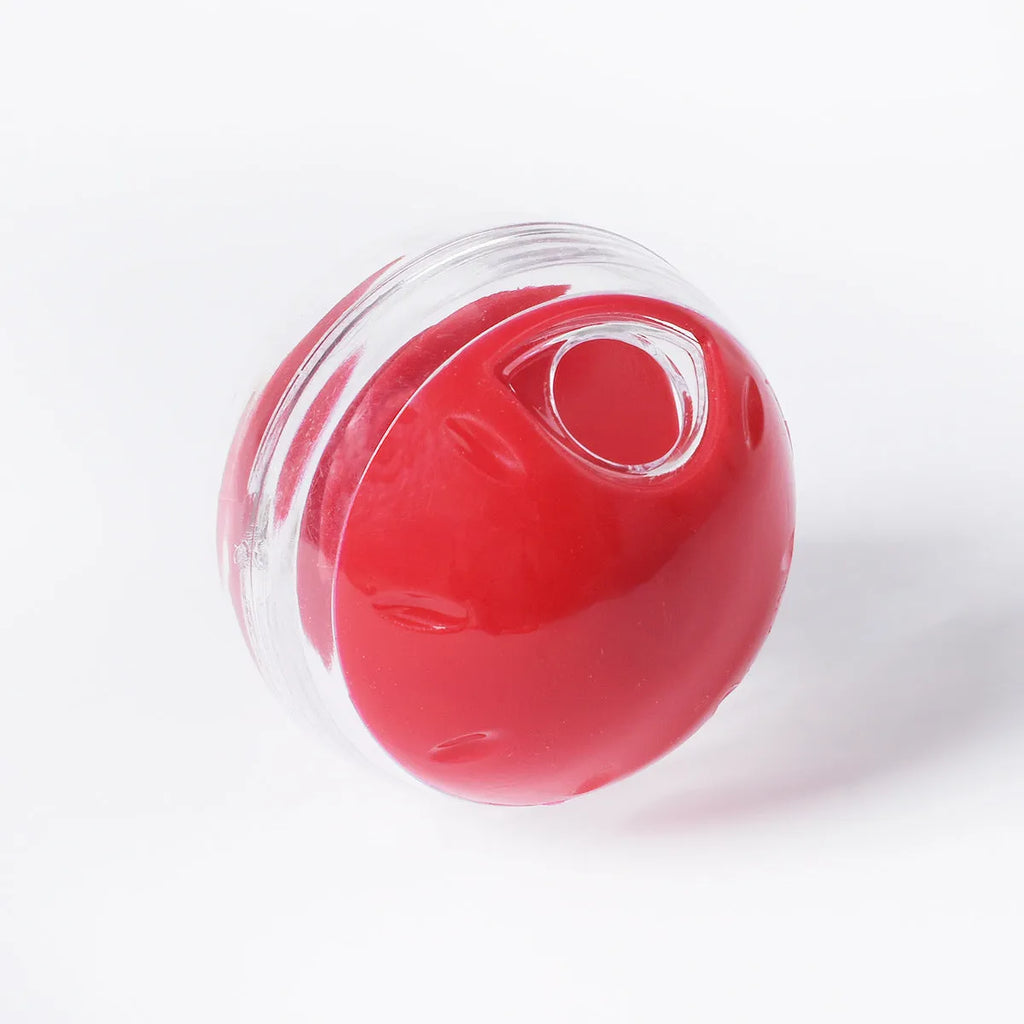 Pet leakage food feeder red blue plastic spiral slow feeder ball 5.5 cm diameter for cats