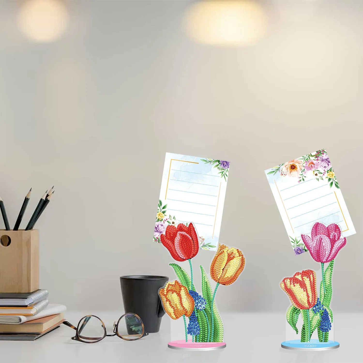 Handmade diamond painting note clip desktop decoration with American style design