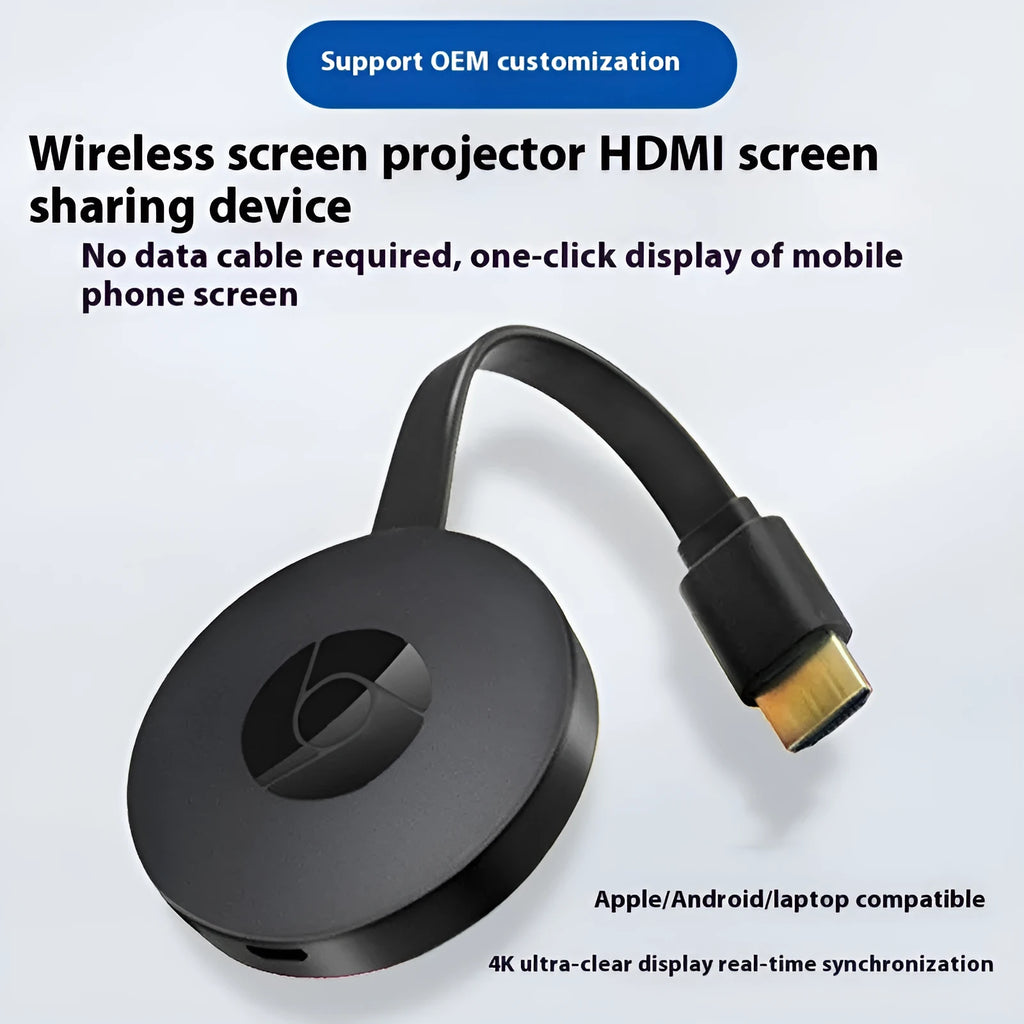 Wireless HDMI multi-monitoring dongle with WiFi screen projection, 1080p and 4K options, compact 11.9x12.2x4.2mm