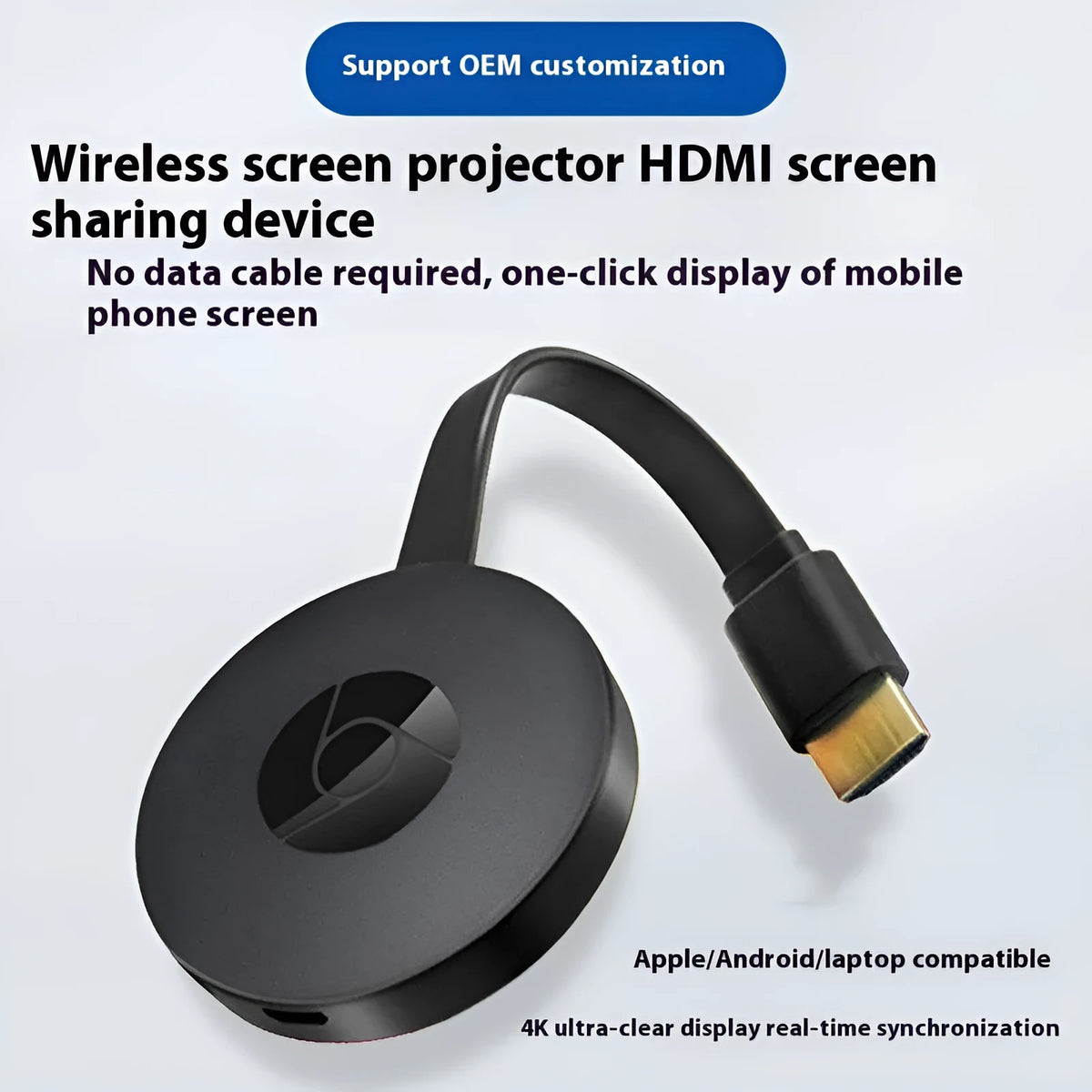 Wireless HDMI multi-monitoring dongle with WiFi screen projection, 1080p and 4K options, compact 11.9x12.2x4.2mm