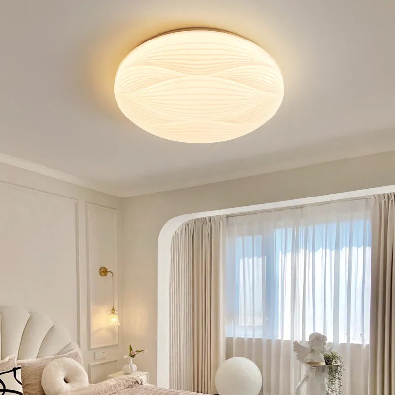 Modern copper round ceiling lamp for bedroom with multiple size options