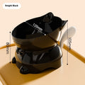 Stainless steel anti-fall oblique cat bowl with tilted design in black, blue, pink or yellow