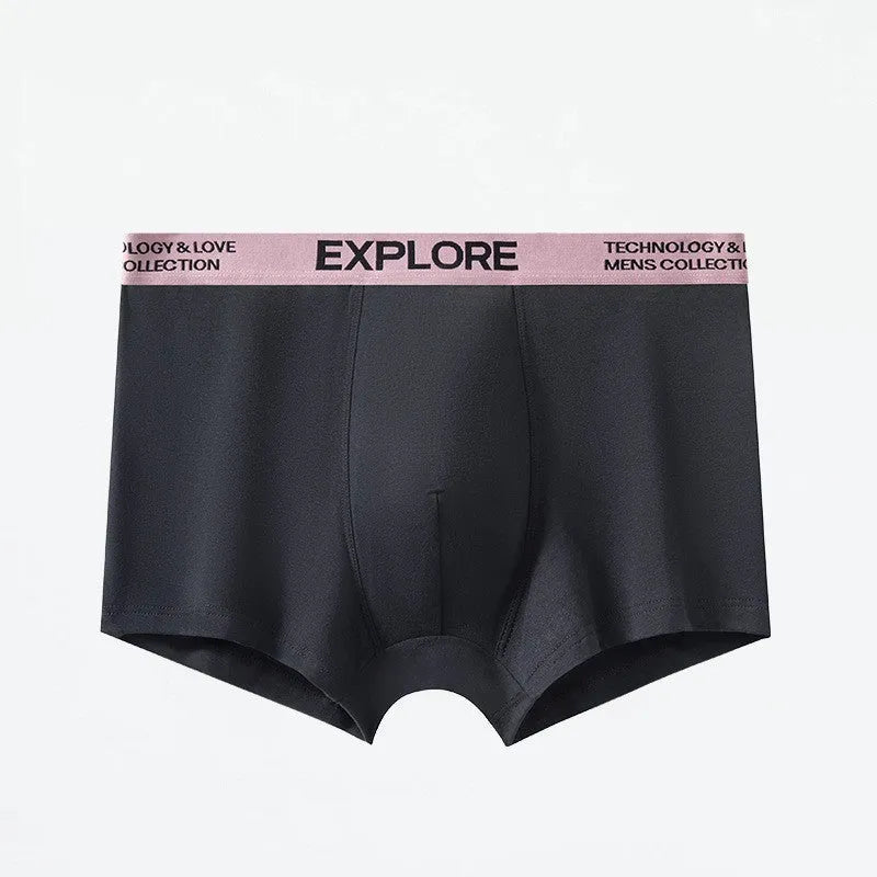 Men's cotton mid waist underwear in a selection of colours including pink and grey black.