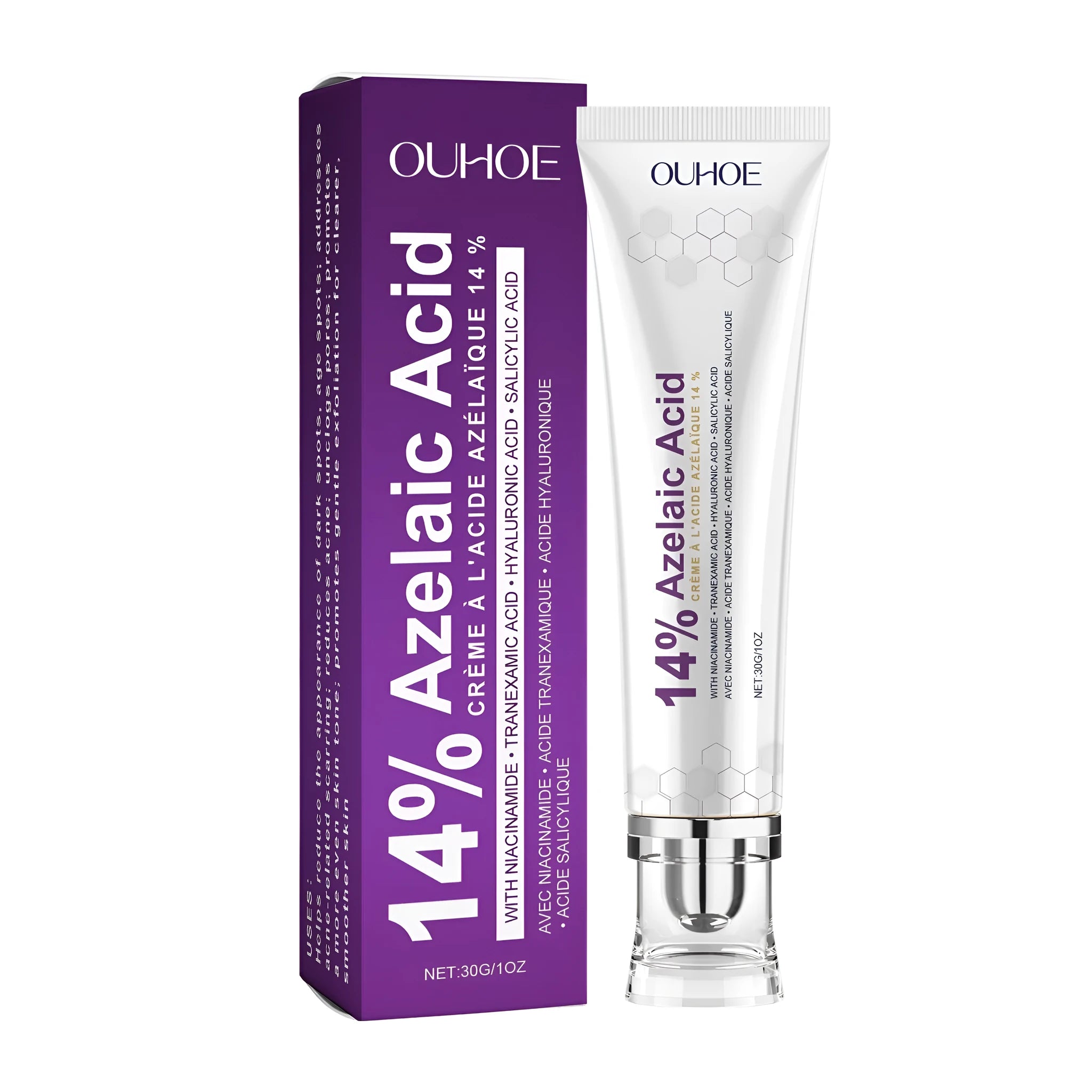 30g container of moisturising face cream with nicotinamide and hyaluronic acid.