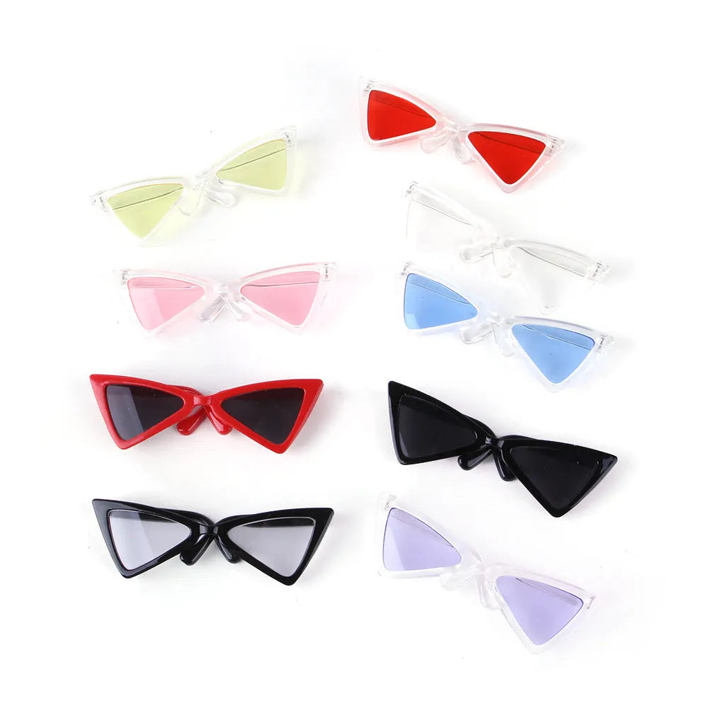 Funny plastic glasses in yellow for dogs and cats, measuring 8.5cm length