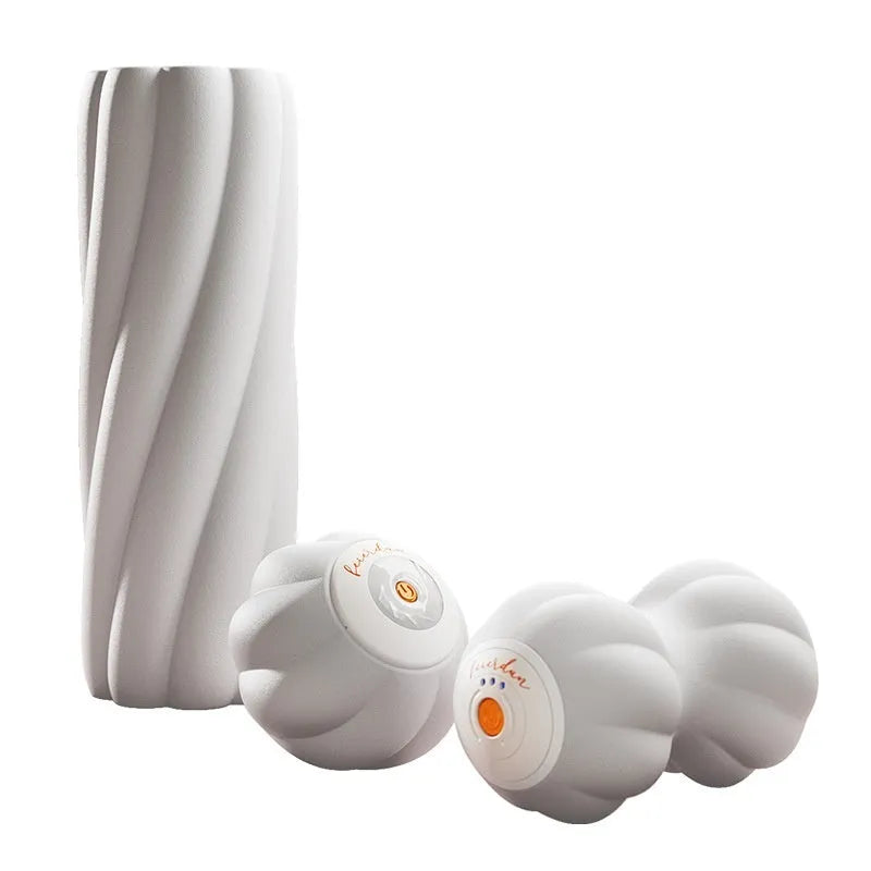 Electric smart peanut massage ball in silicone for deep muscle relaxation and fitness recovery use