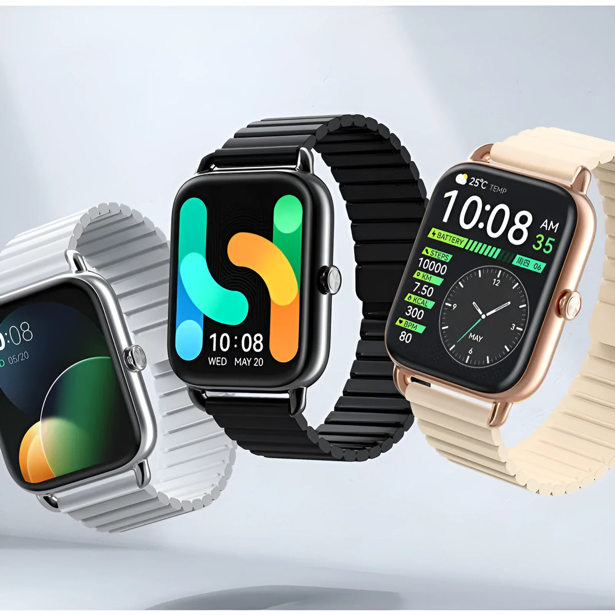 HAYLOU RS4 Plus smart sport watch with 1.78-inch AMOLED display and black strap