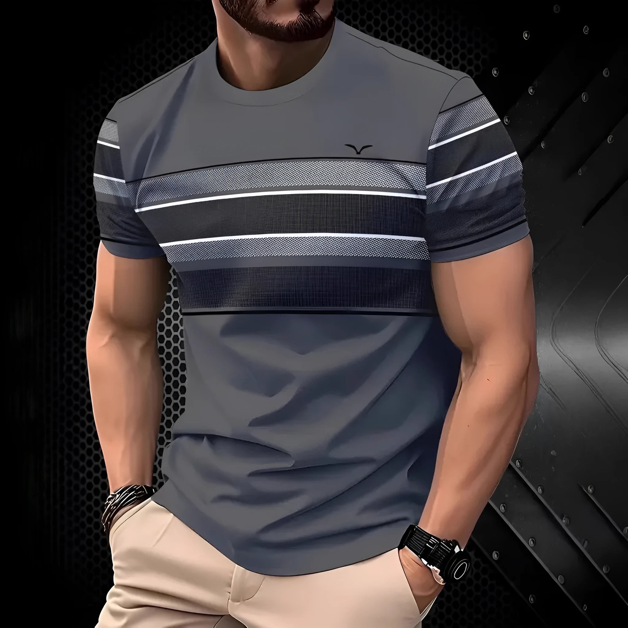 Men's loose fit polyester short sleeve T-shirt in multiple colours and sizes