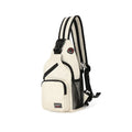 Hot Sports women's multifunctional Oxford cloth chest shoulder bag in solid colour with zip closure and car stitching detail