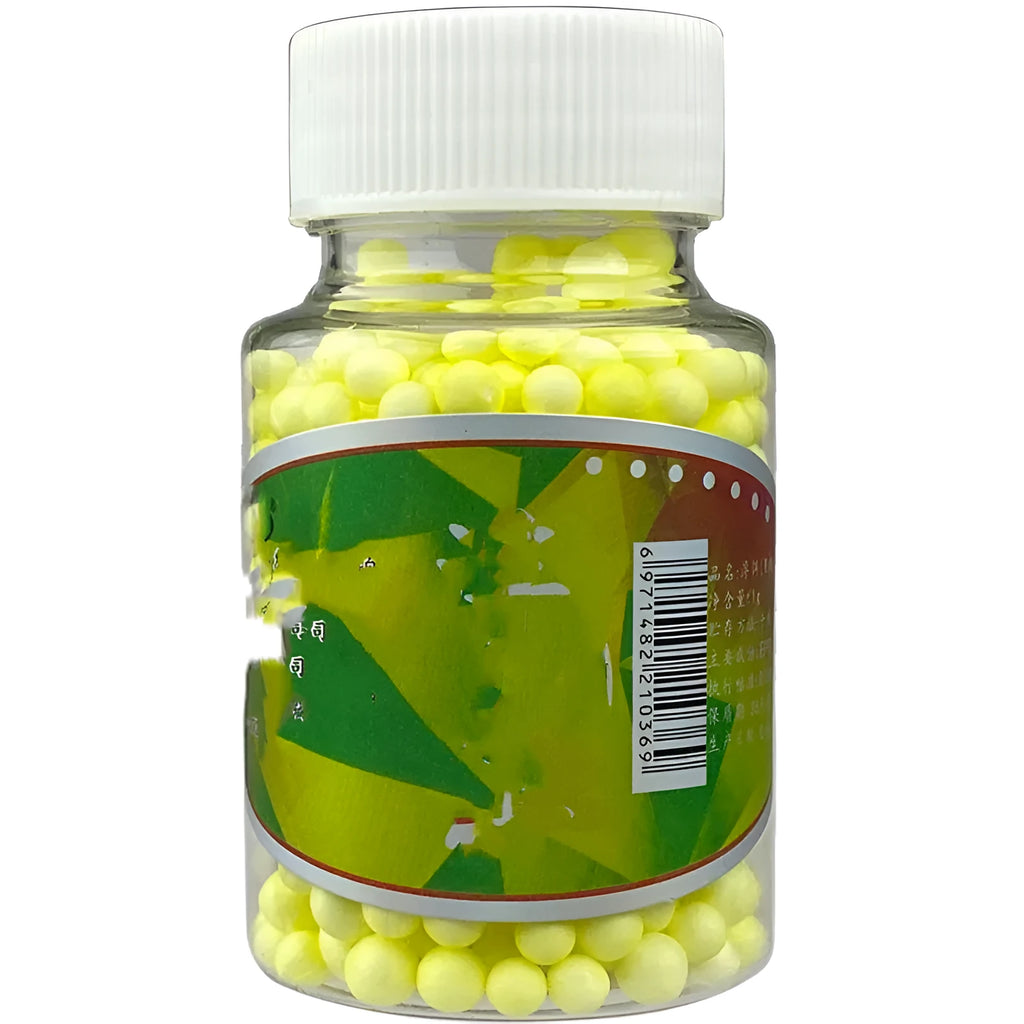 European style floating foam bait silo beads for carp fishing, yellow fruit sweet and pink smell, 4-6mm and 7-9mm grain sizes