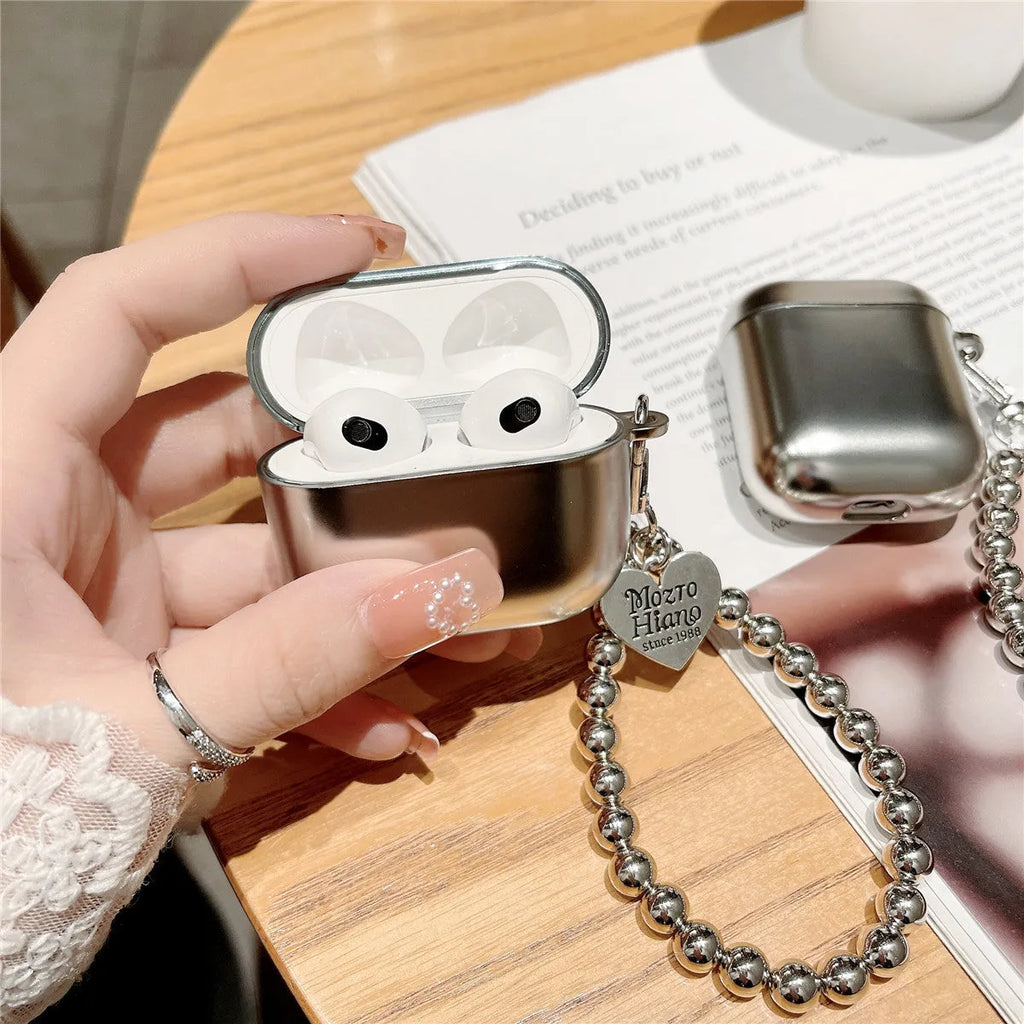 Matte plating TPU protective cover for AirPods 4 earphone case with bracelet