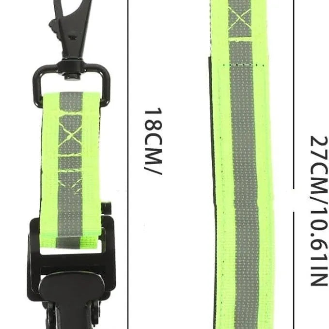 Fluorescent green fireman gloves clamp with metal buckle closure for industrial safety gear organisation