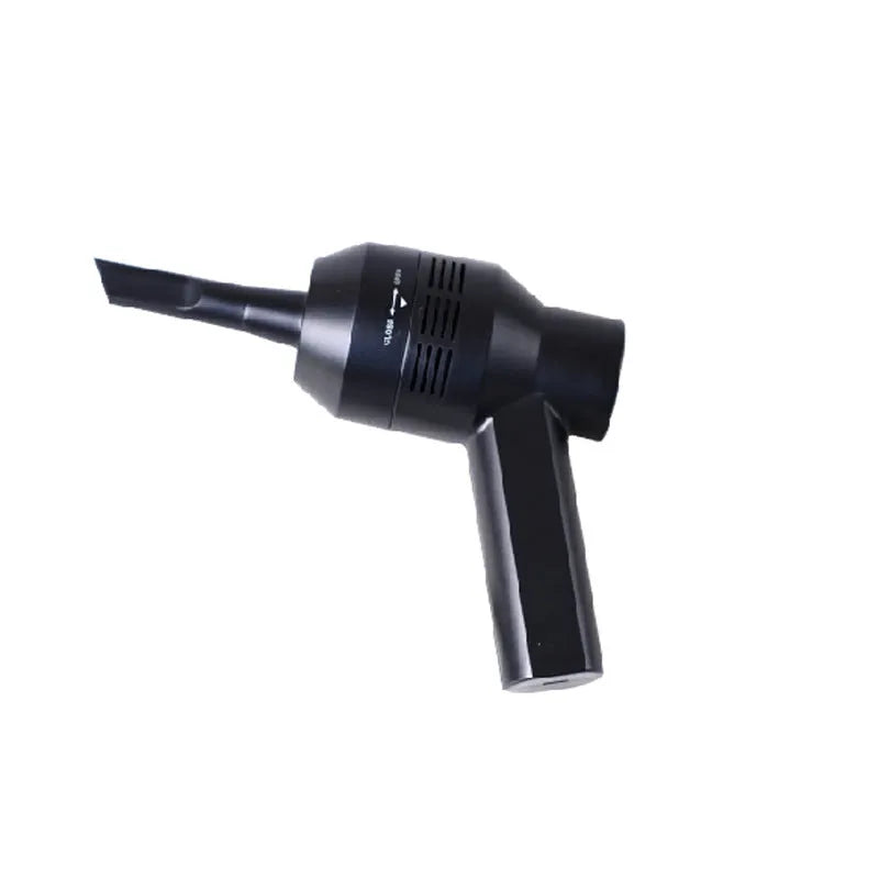Black desktop mini vacuum cleaner for electronics and keyboard cleaning