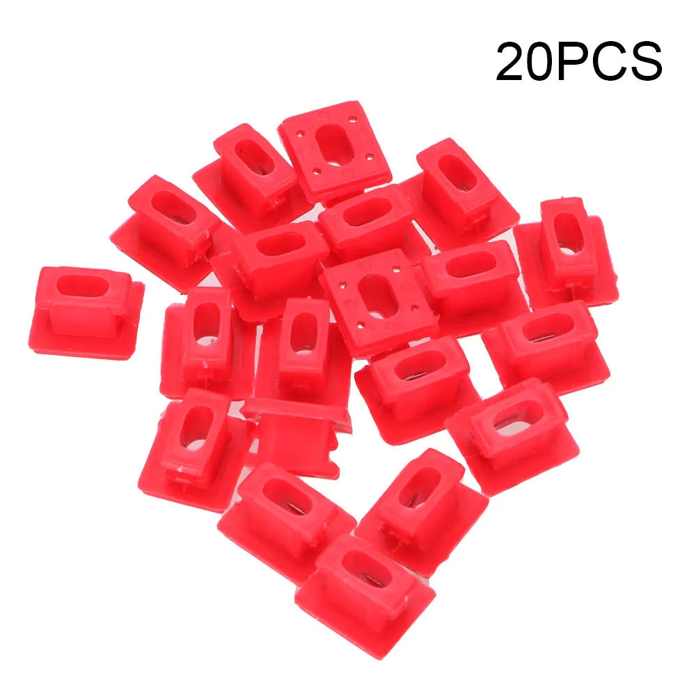 Pack of 10 black plastic BMW door trim panel retaining clips or buckles.