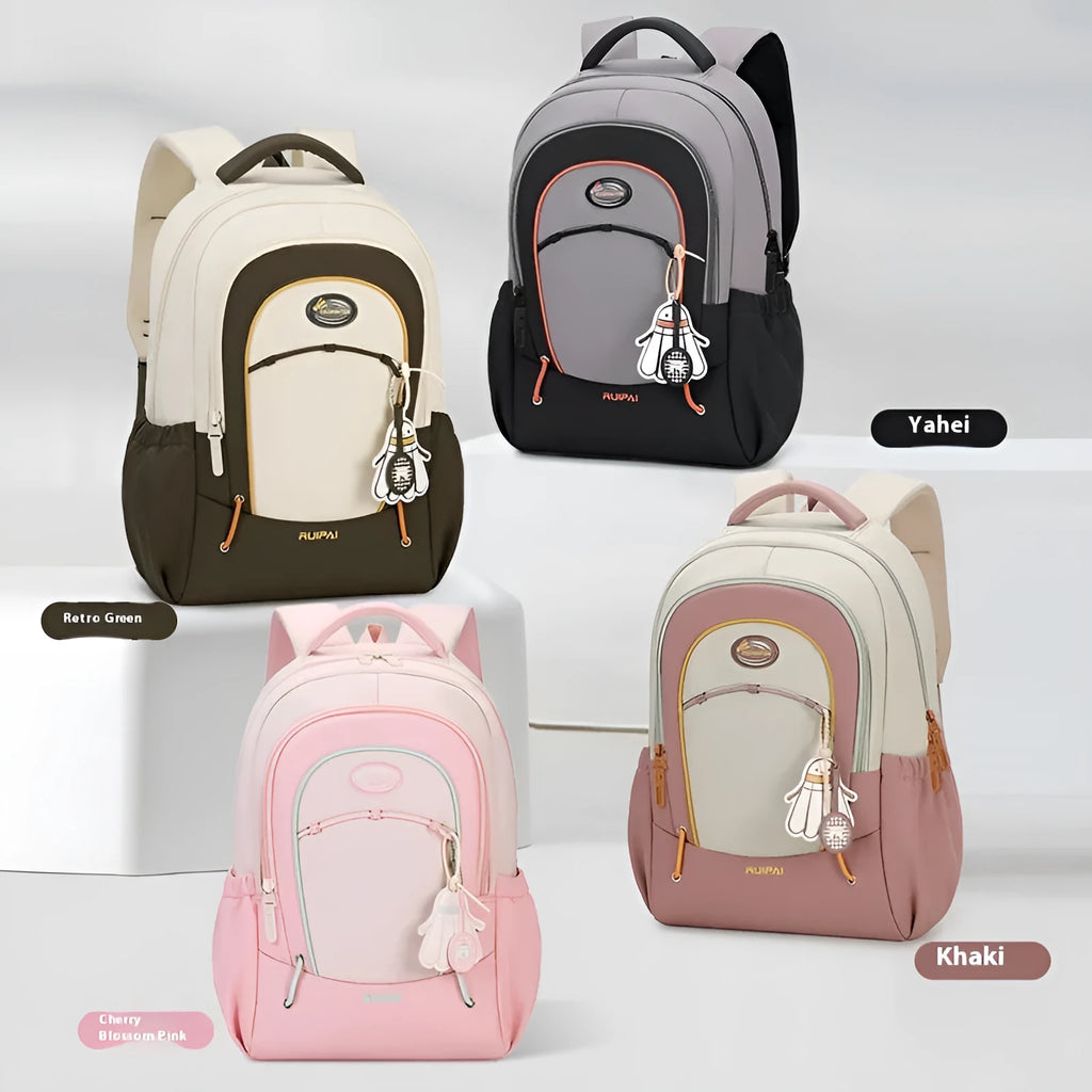 Large capacity travel backpack with curved shoulder straps in four colour options