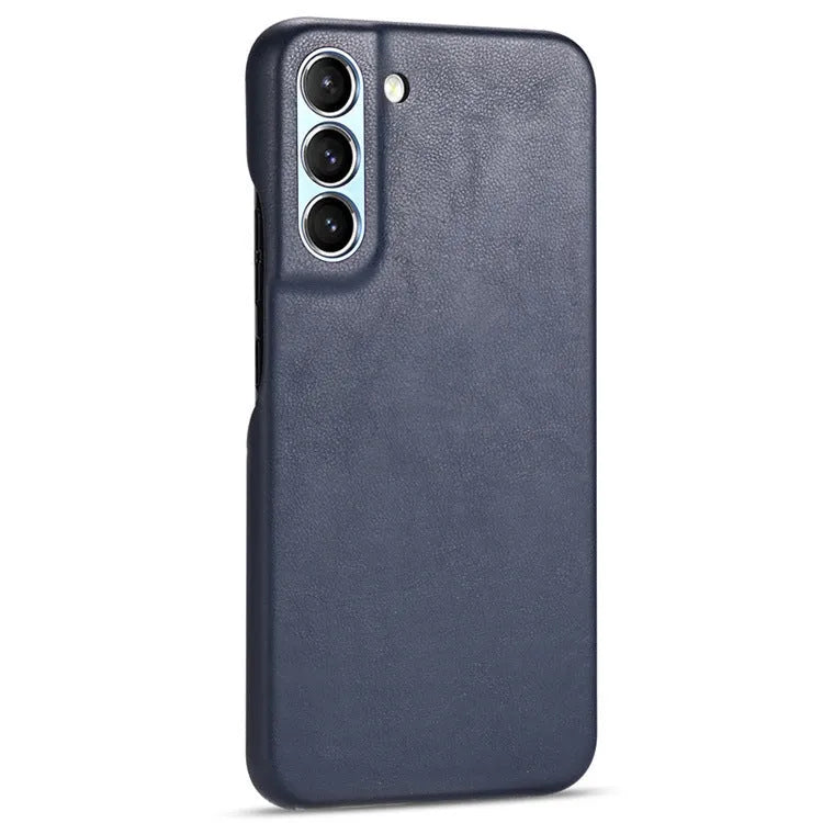 Lambskin solid colour phone case for S23Ultra in black with anti-scratch finish