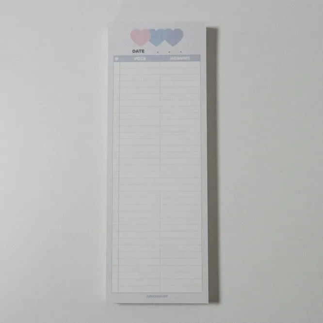 B5 half-size notepad with English word printing, available in blue, pink, or purple cover colours