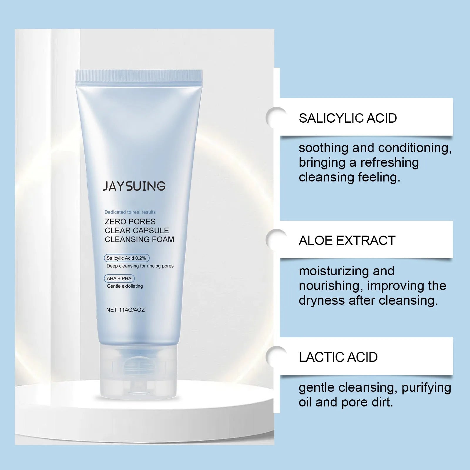 114g salicylate facial cleanser in packaging for delicate pores