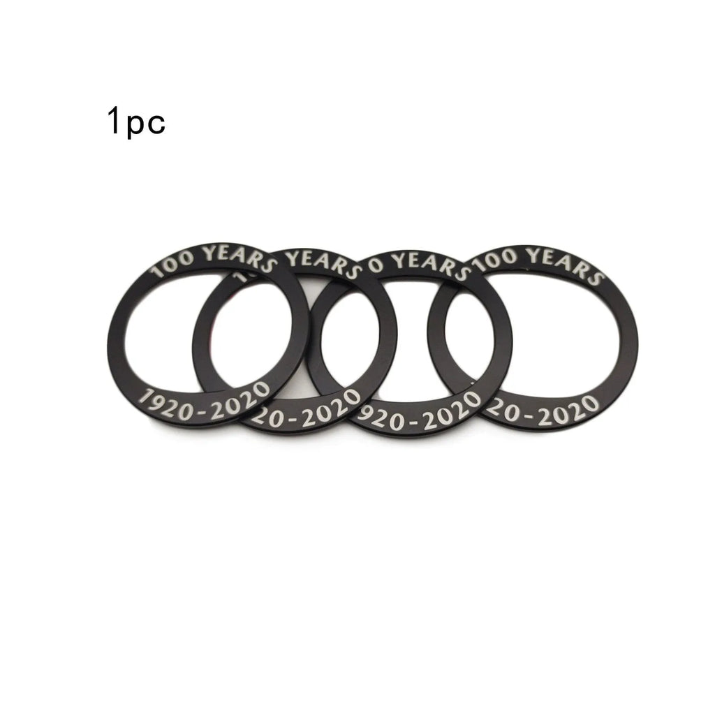 Aluminium alloy 100th anniversary car modification sticker for Mazda in red or black colour