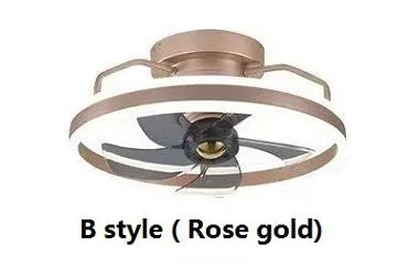 Modern ceiling fan lamp with light fixture in one of seven colour options