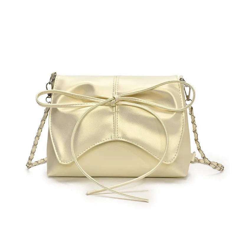 Women's horizontal square underarm crossbody bag in PU leather with sewing line details and mobile phone pocket