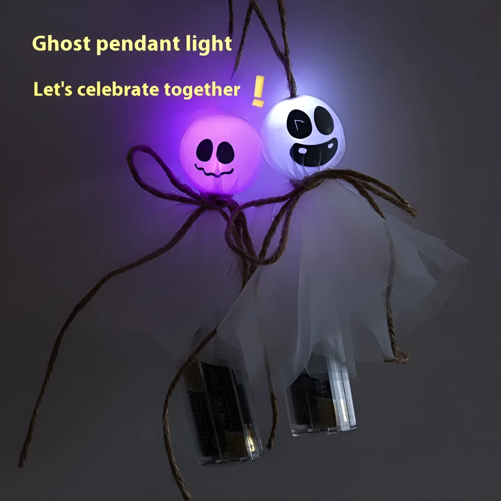 Halloween LED lighting chain with colourful ghost lights and battery box for venue decoration