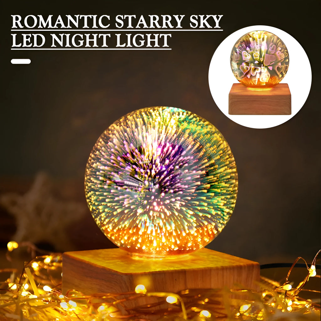 USB-powered crystal ball LED night light with touch control in spherical design