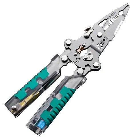 Electricians' pliers wire stripper with pointed shape and rust prevention, available in 215mm or 225mm sizes