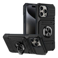 Multifunctional phone case with hidden card slot, bracket, and magnetic suction for iPhone in a range of colours including black and pink