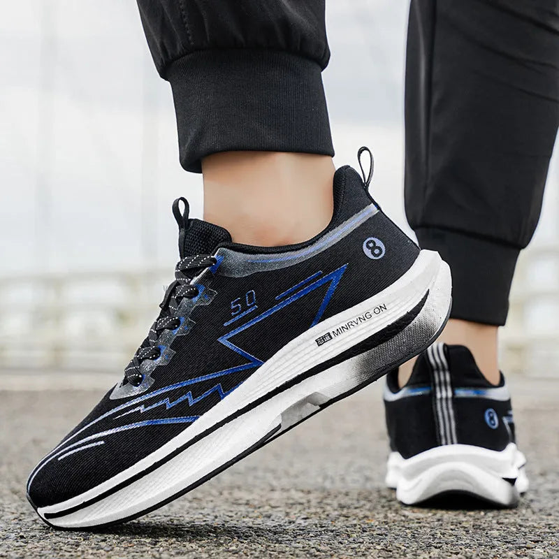 Youth and children's mesh racing running shoes in solid colour with lace-up closure and flat heel