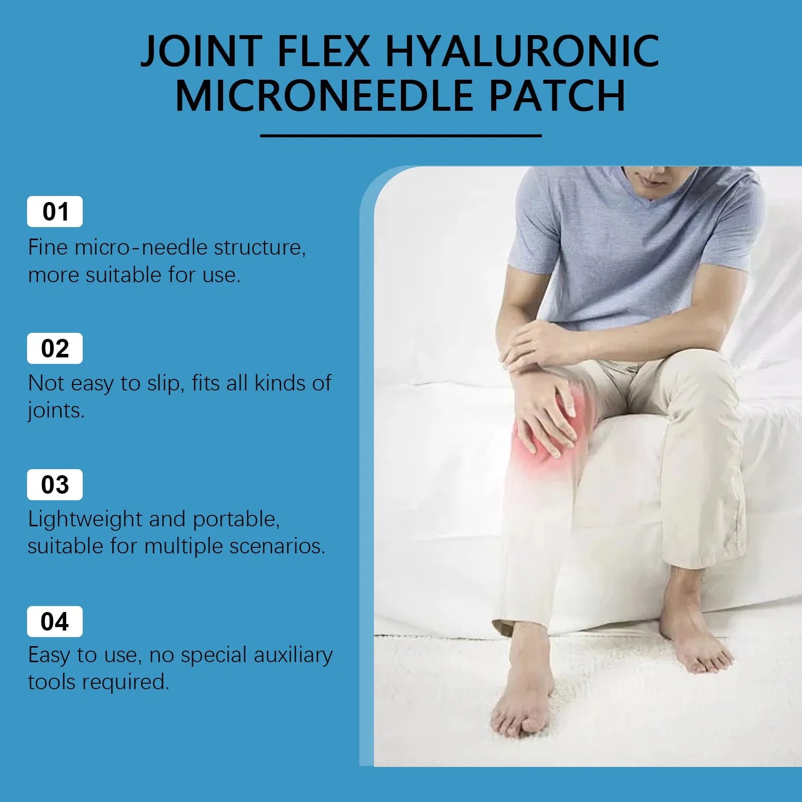 Four curcumin microneedle patches for body care with hyaluronic acid and allantoin