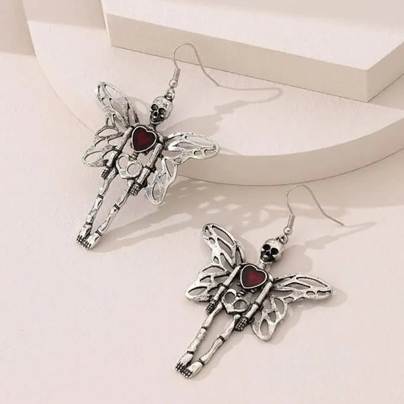 Halloween skeleton earrings alloy exaggerated skull drop earrings for women ER23Y0679