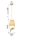 Bird design fabric chandelier ceiling lamp with iron frame hanging from a cord