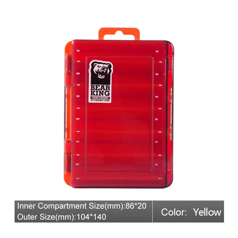 Luya double-sided micro-object box in ABS plastic, 14x10x3.2cm, shown in red for fishing tackle storage