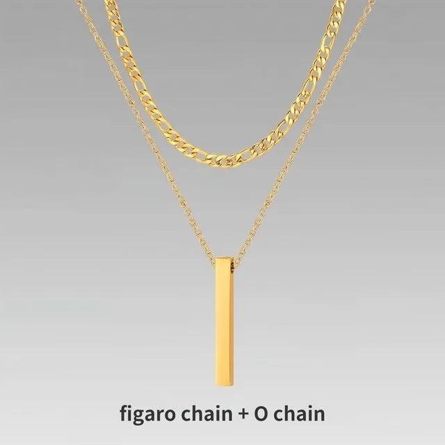 Crystal necklace for men with alloy silver pad finish in European American style