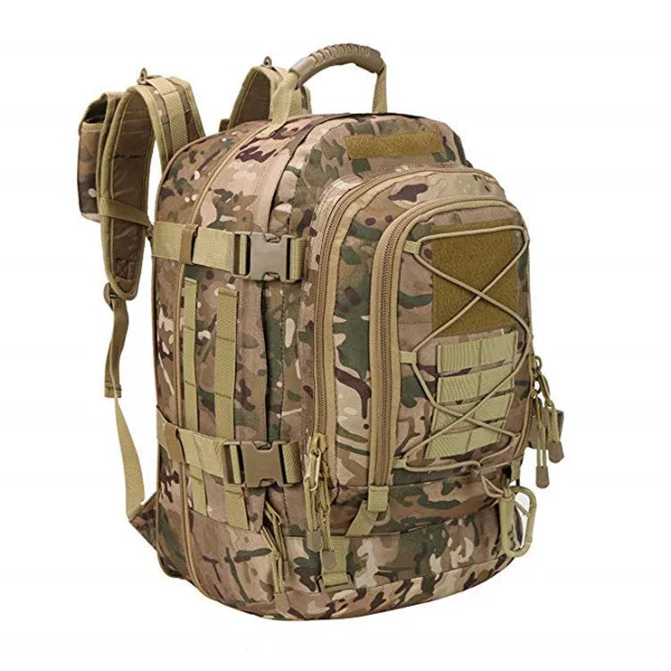 Outdoor Tactics military fan backpack in black with large capacity waterproof fabric for hiking